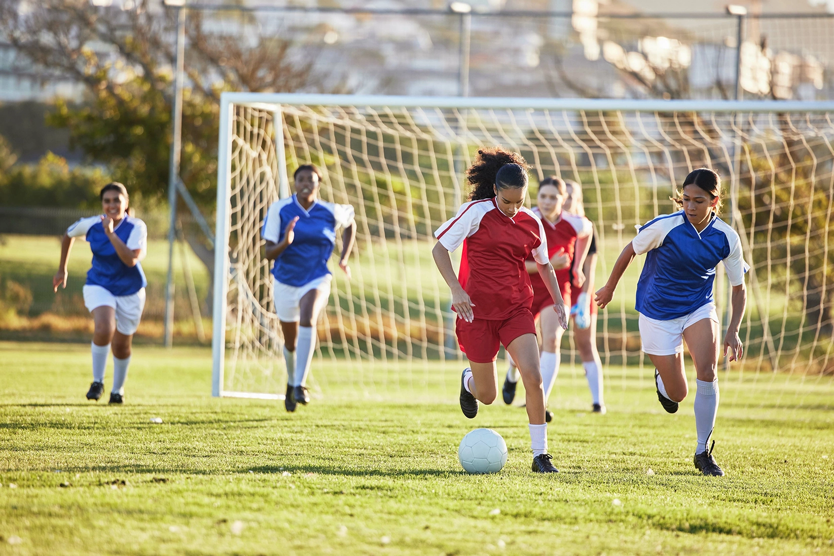 Women Soccer Teams Playing